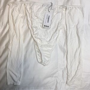 White High Rise Off The Shoulder Body Suit